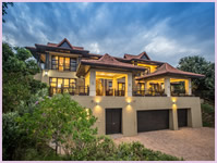 The self catering Acaciawood villa at night